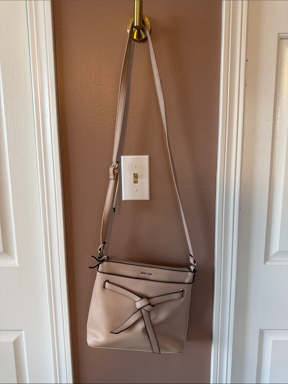 Nine West Blush Tan Crossbody Bag with Front Knot